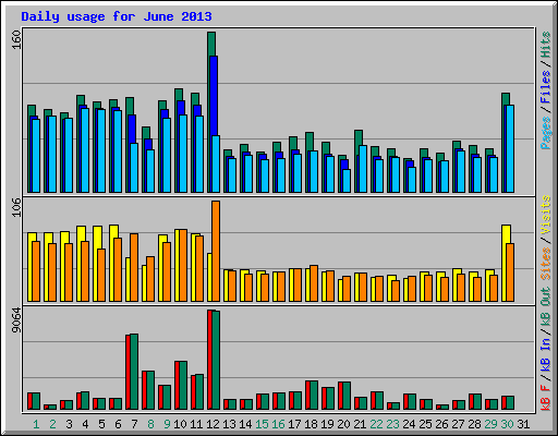 Daily usage for June 2013