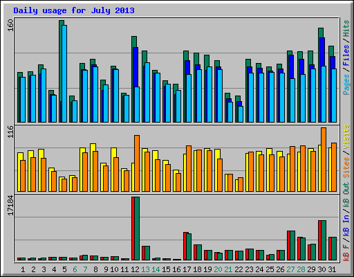 Daily usage for July 2013
