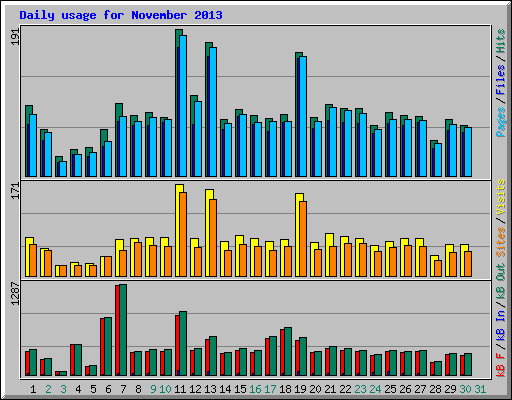 Daily usage for November 2013