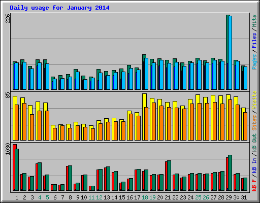 Daily usage for January 2014