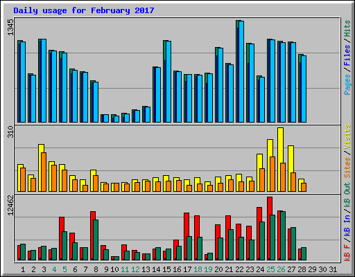 Daily usage for February 2017