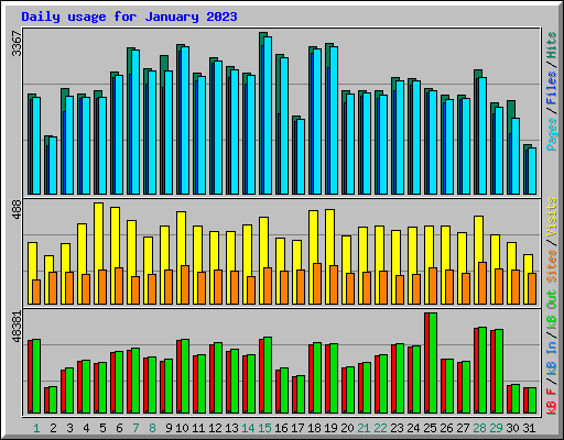 Daily usage for January 2023