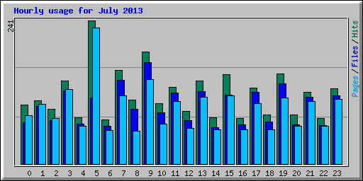 Hourly usage for July 2013
