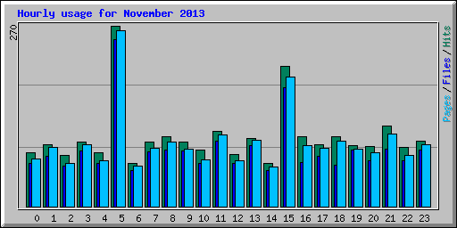 Hourly usage for November 2013