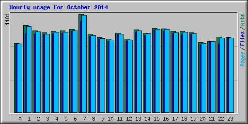 Hourly usage for October 2014