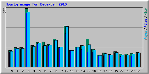 Hourly usage for December 2015