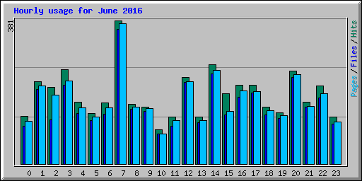 Hourly usage for June 2016