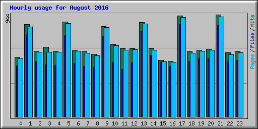 Hourly usage for August 2016