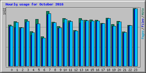 Hourly usage for October 2016