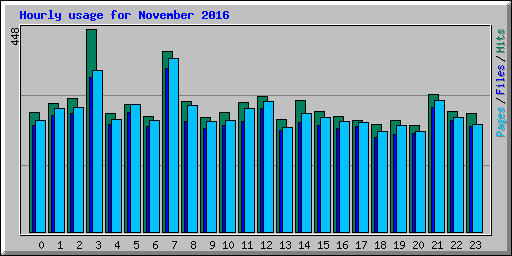 Hourly usage for November 2016