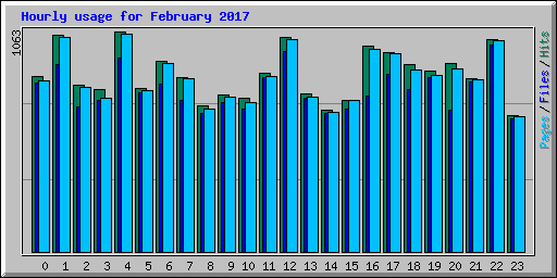 Hourly usage for February 2017