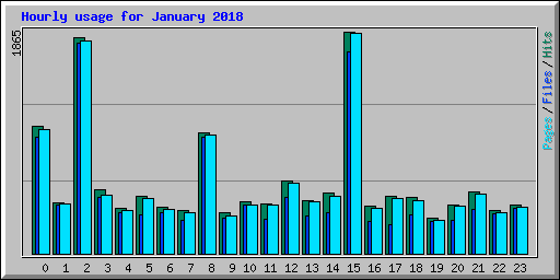 Hourly usage for January 2018