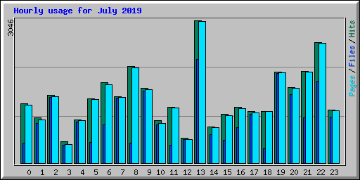 Hourly usage for July 2019