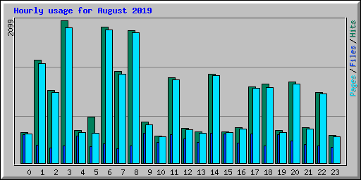 Hourly usage for August 2019