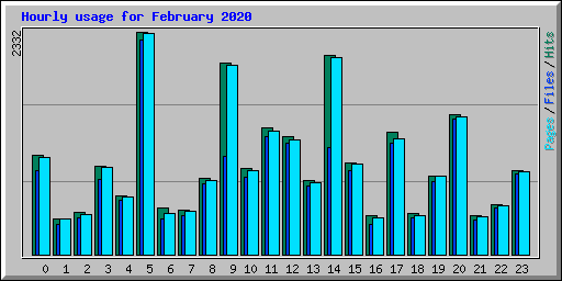 Hourly usage for February 2020