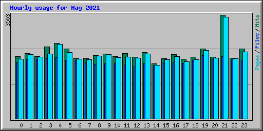 Hourly usage for May 2021
