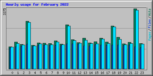 Hourly usage for February 2022