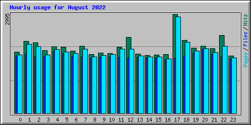 Hourly usage for August 2022