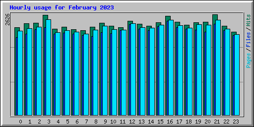 Hourly usage for February 2023