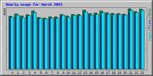 Hourly usage for March 2023