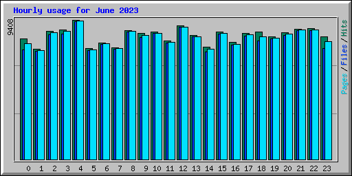 Hourly usage for June 2023