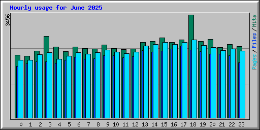 Hourly usage for June 2025
