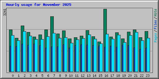 Hourly usage for November 2025