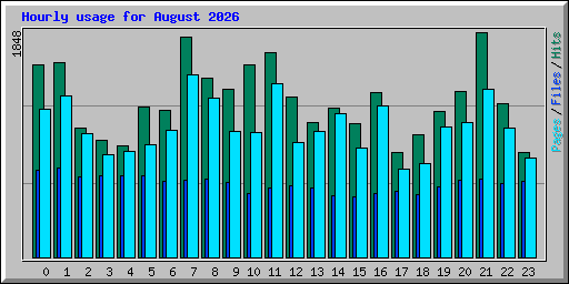 Hourly usage for August 2026